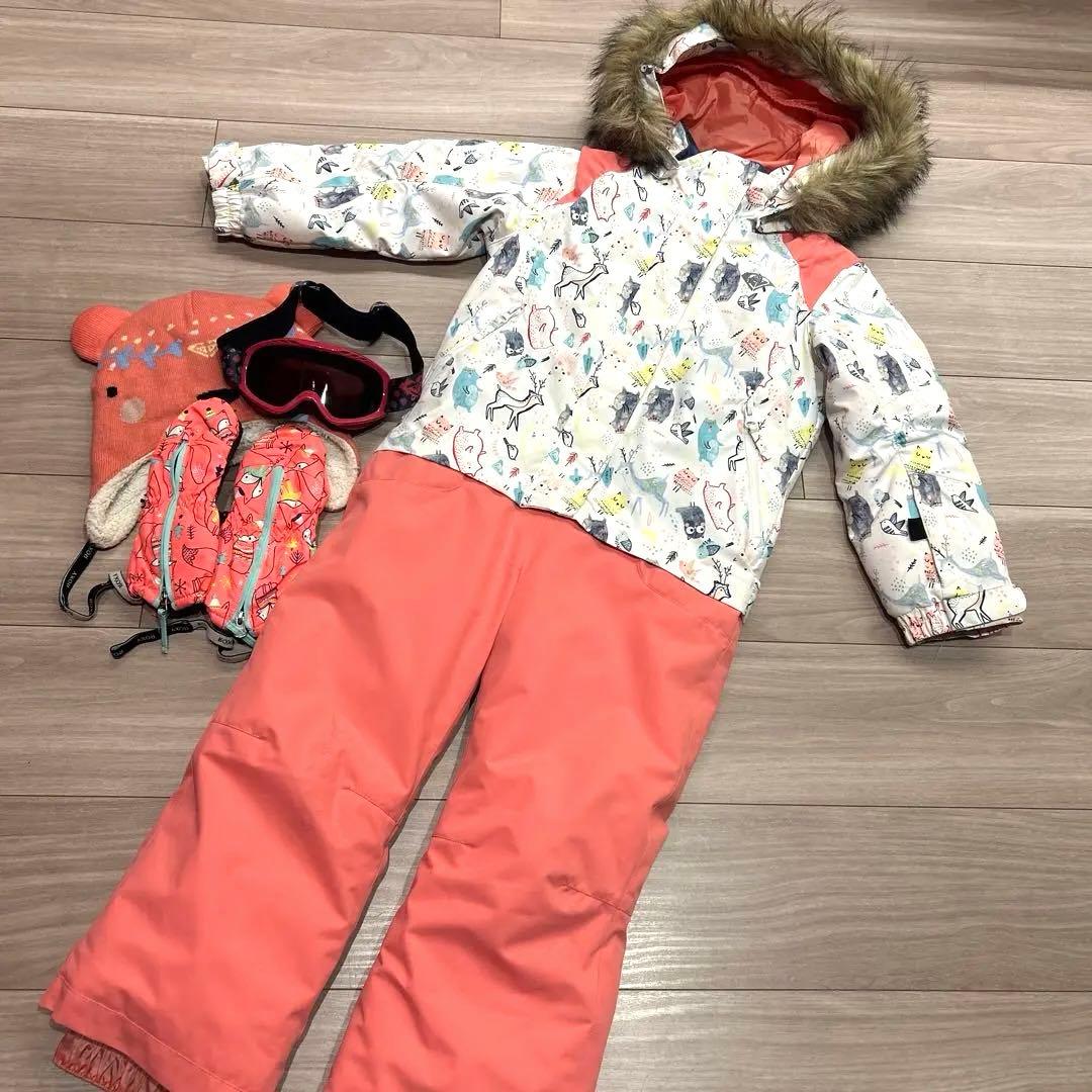 1回着★ROXY スキーウェア　帽子グローブゴーグルセット ROXY（ロキシー） ジャケット×ICEPARDAL パンツロキシー スノーボード