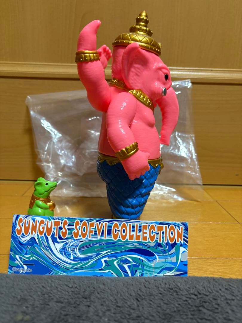サンガッツ本舗　ガネーシャ　ソフビ　ピンク成形　フィギュア