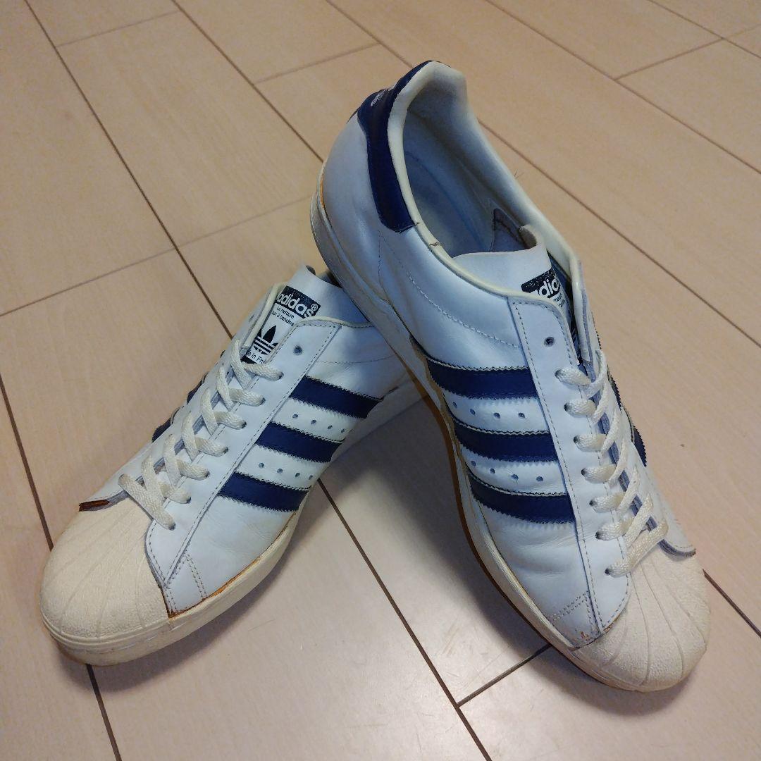 貴重 フランス製 adidas Superstar 白×ネイビー - メルカリ