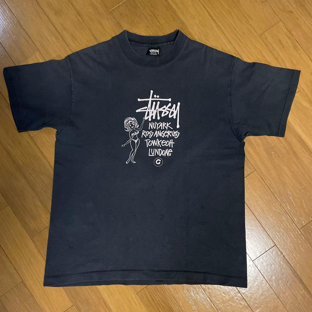 Old Stussy 90年台初期黒タグ 黒色 Lサイズ OLD STUSSY 90s Tシャツ L ブラック シャドーマン 紺タグ - メルカリ