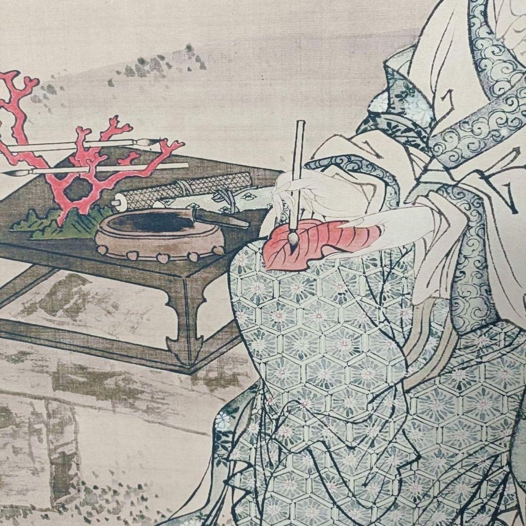 中国 美人画 唐寅 仕女図 三尺中堂掛け軸／表装済み