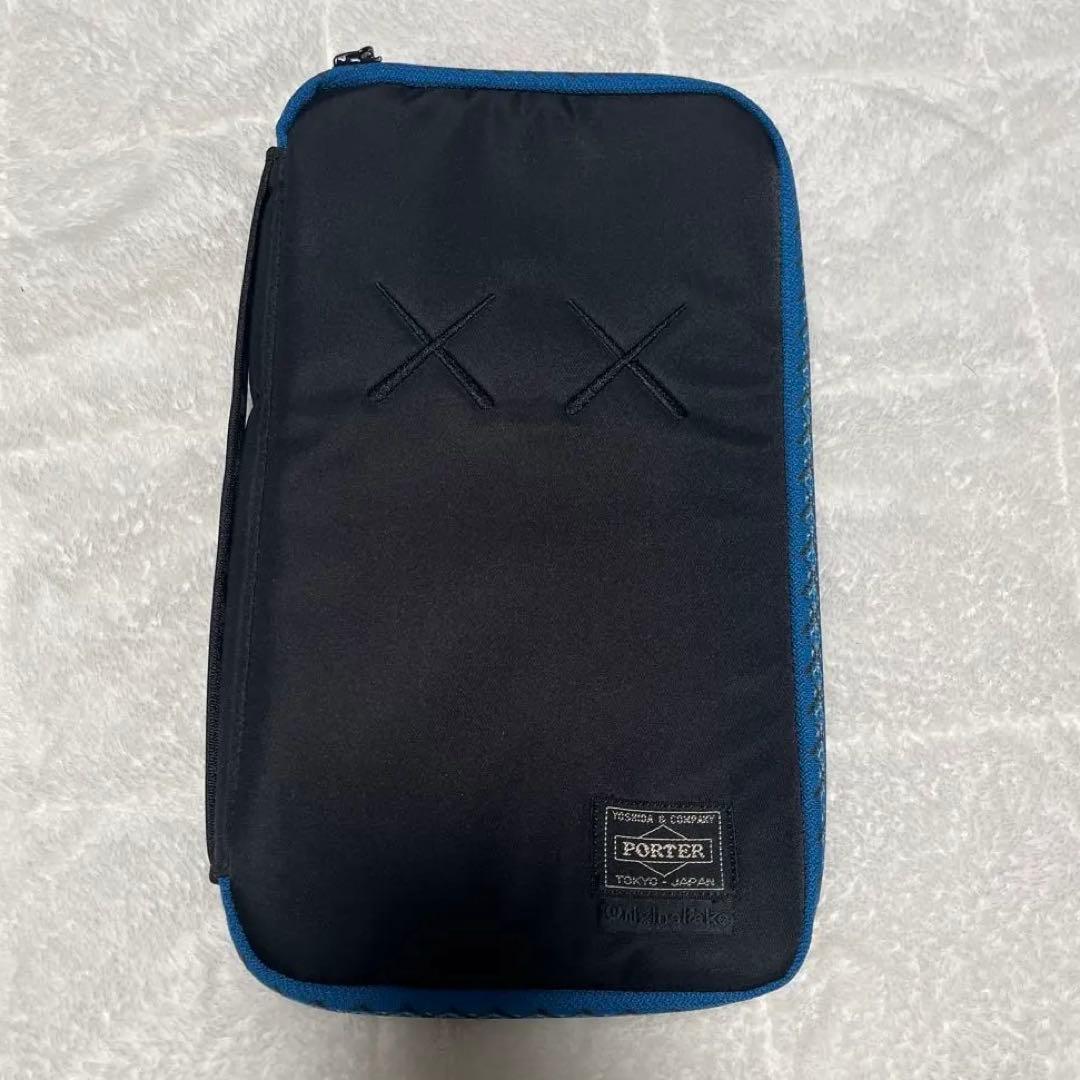 original fake PORTER パスポートケース 黒 青 KAWS パスポートケース 「kuros'オリジナル」高密度織ナイロン トラベル