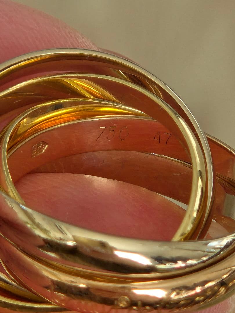 ☆廃盤希少☆カルティエ トリニティリング 5連 47 保証書あり Cartier