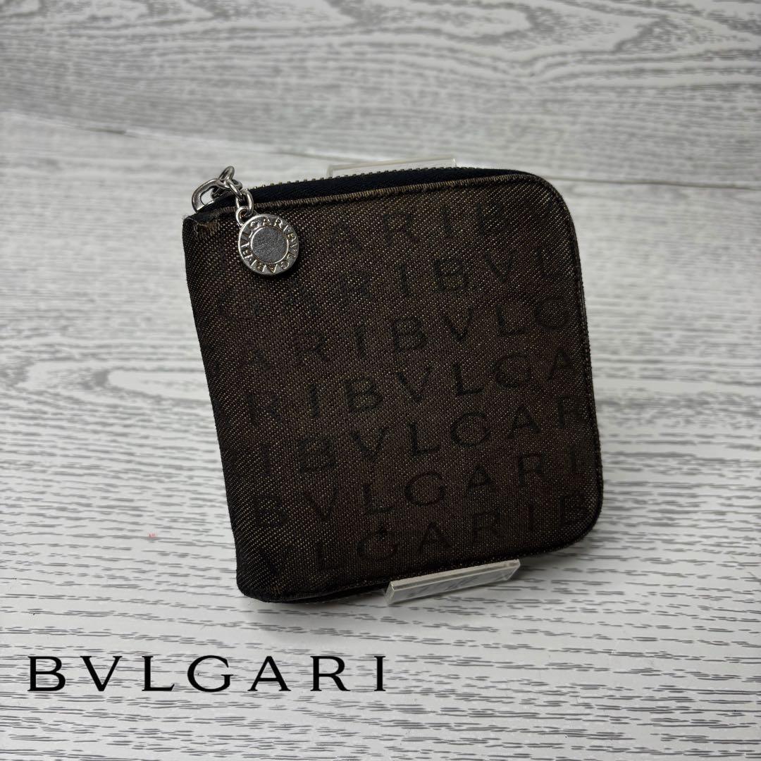BVLGARI ブルガリ　ラウンドジップ　二つ折り財布　M8228 BVLGARI（ブルガリ） 二つ折り財布 メンズ バイカラー ウォレット