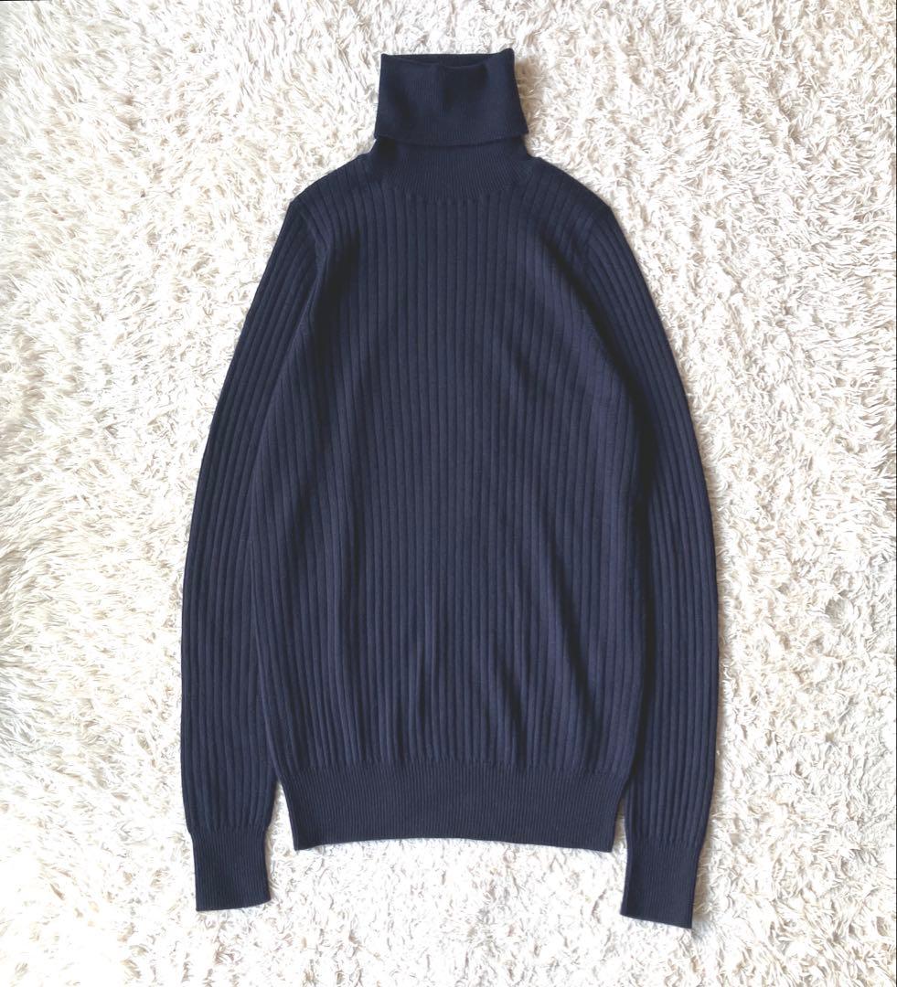 新品タグ無◯ドゥロワー カシミヤシルク リブ ニット ネイビー 2 Drawer｜18G カシミヤシルクリブクルーネックニット | Rakuten Fashion