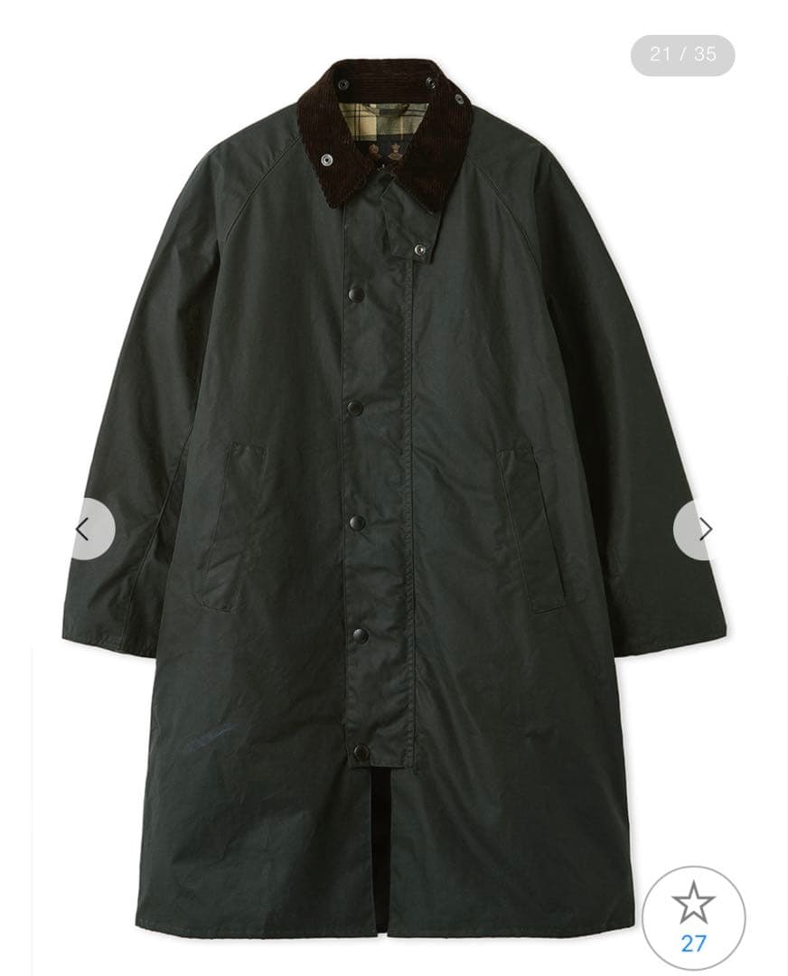 Barbour ロングコート 38 Barbour（バブアー） チェスターコート コート 「BURGHLEY / バーレー