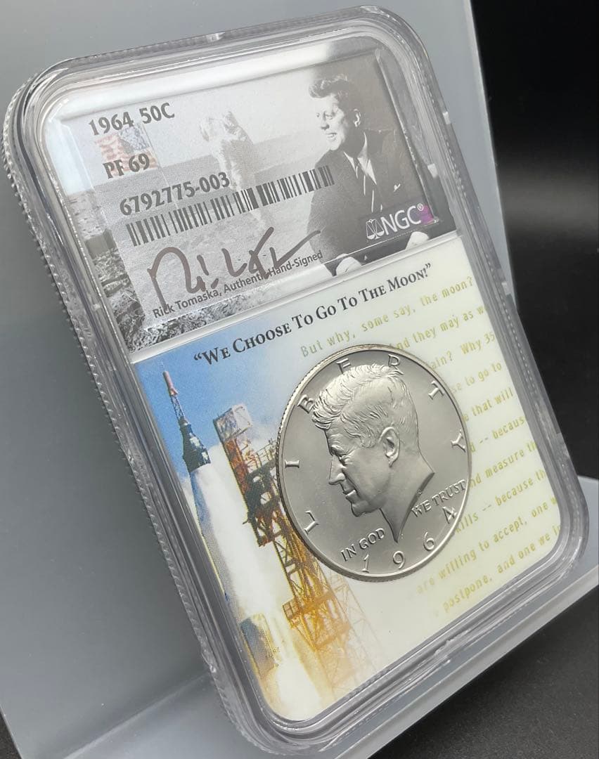 1964年　アメリカ　ハーフダラー　ケネディ　NGC PF69 サイン　銀貨 ケネディ ハーフダラー 1964年銀貨 | Macomical Shop