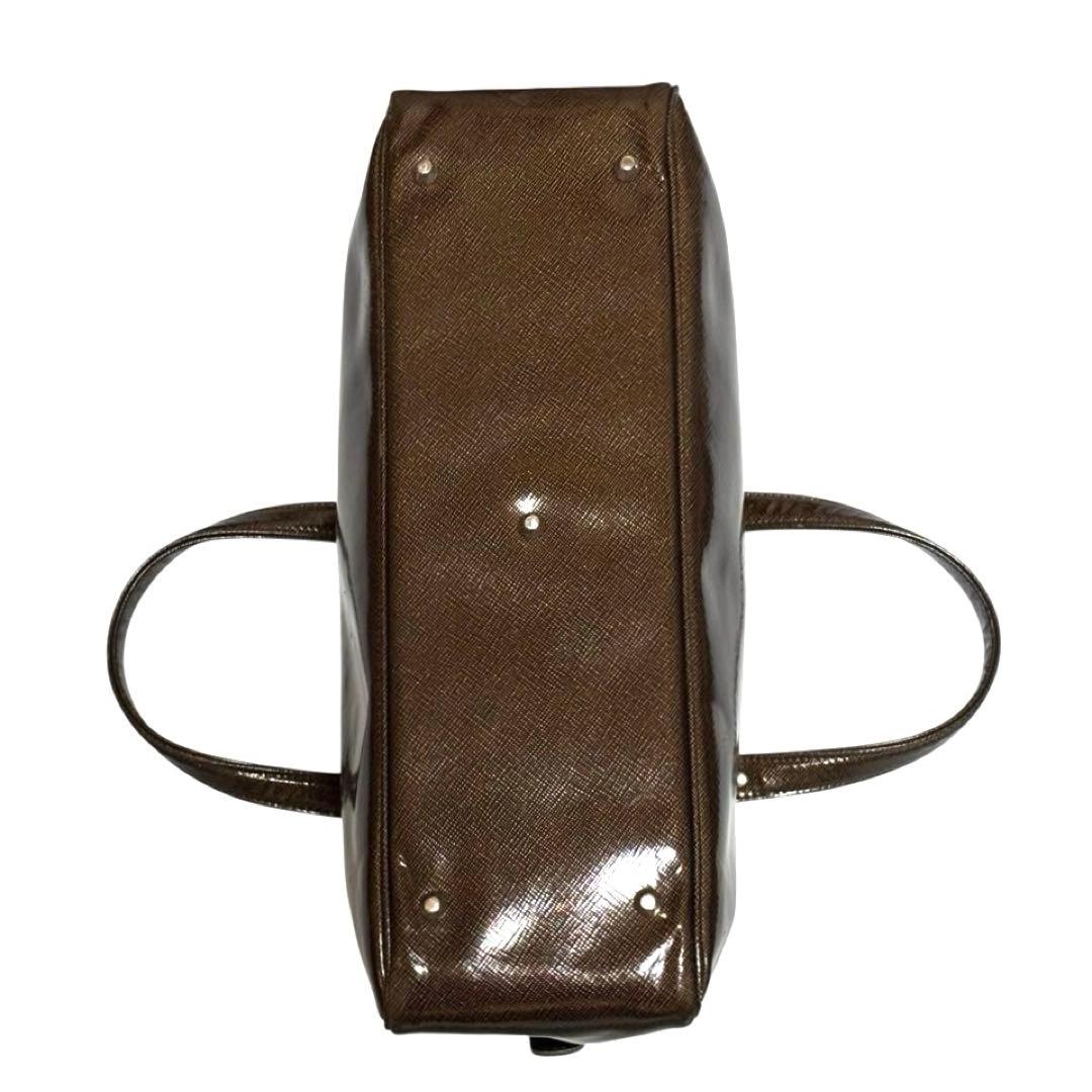 人気 ジャックルコー リスボン ボストンバッグ エナメル ブラウン A4収納可