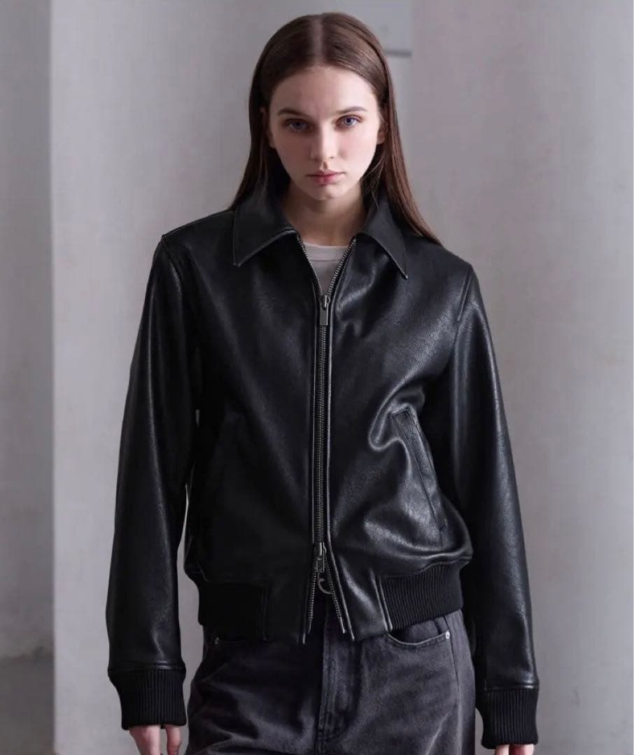 短丈 レザージャケット nugu musinsa luraku asclo LURAKU】Synthetic Leather Fur Collar Jacket / LURAKU