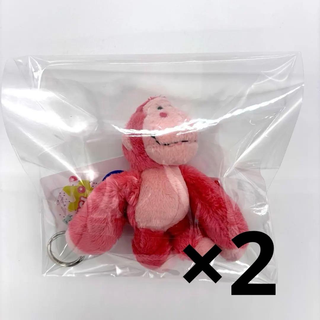 NICI ゴリラ ぬいぐるみキーリング ピンクゴリラ グリッターハート