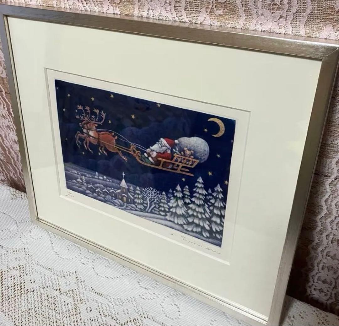 清水敦　サンタクロース 銅版画 28/100