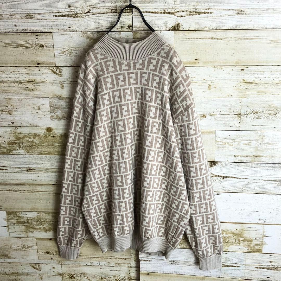 即完売 FENDI フェンディ ズッカ柄満載 ウール10% ニット セーター
