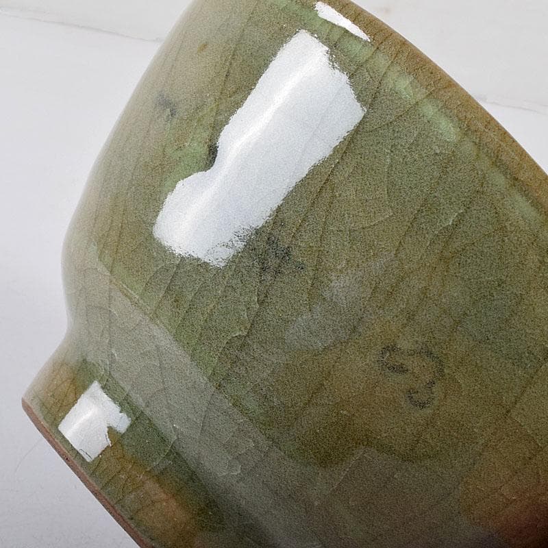 朝鮮 高麗青磁 雲鶴図 茶碗 仕覆付 C 7619 - メルカリ