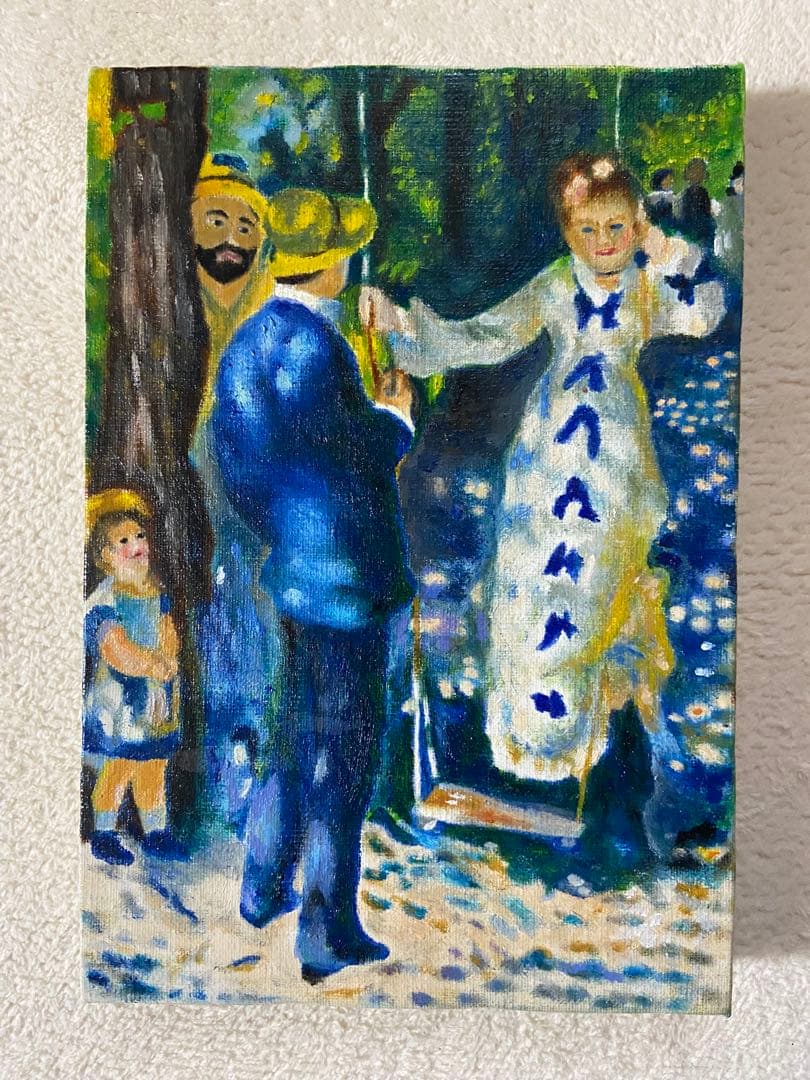 ルノワール　肉筆手描きの油絵模写画　ブランコ ぶらんこ 【8号】 ピエール＝オーギュスト・ルノワール 【 額縁が