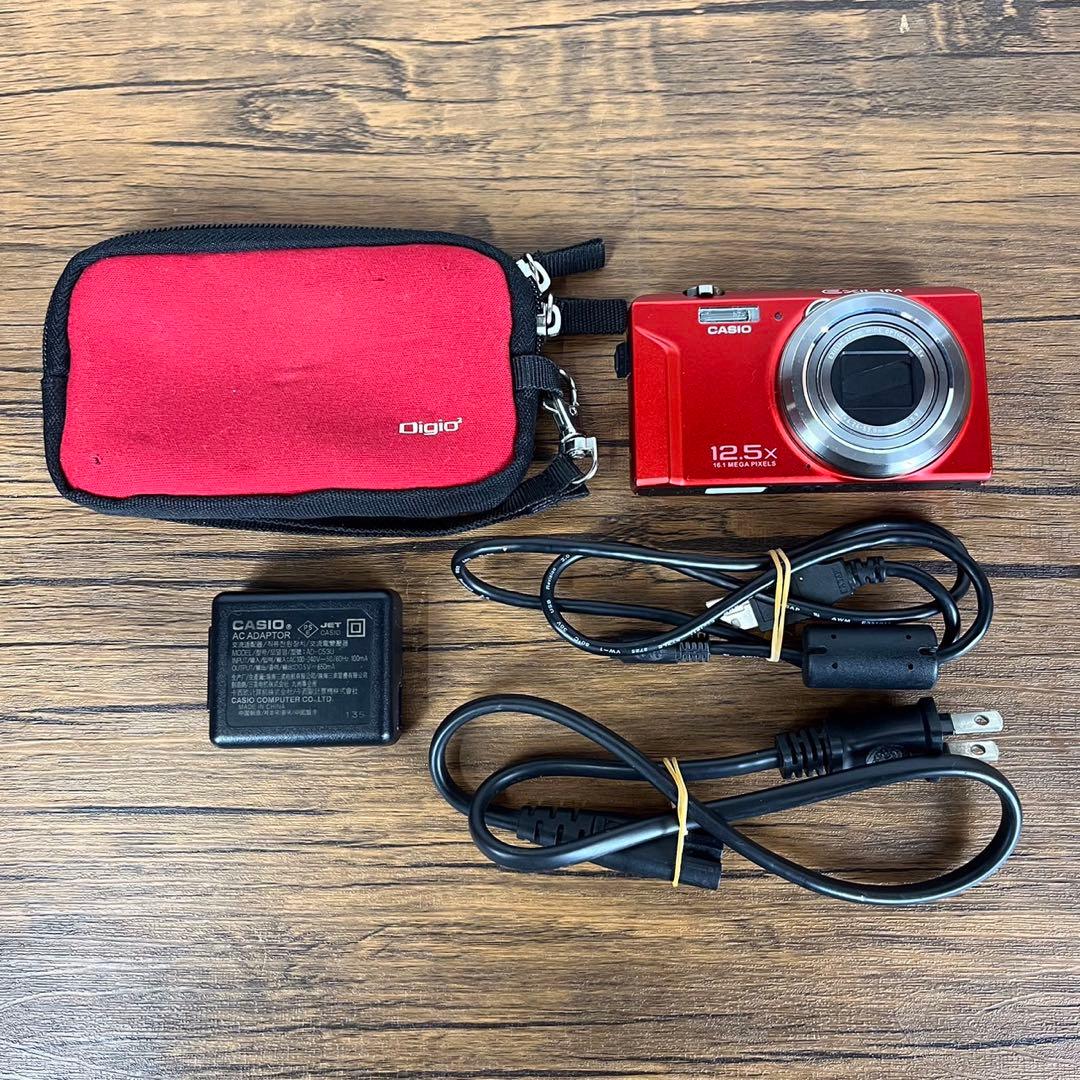【匿名発送】カシオ　CASIO EXILIM デジタルカメラ　レッド　充電器付属 匿名発送】カシオ CASIO EXILIM デジタルカメラ レッド 充電器付属
