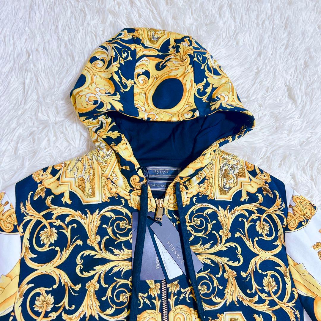 未使用 タグ付き ヴェルサーチ VERSACE バロックデザイン パーカー M