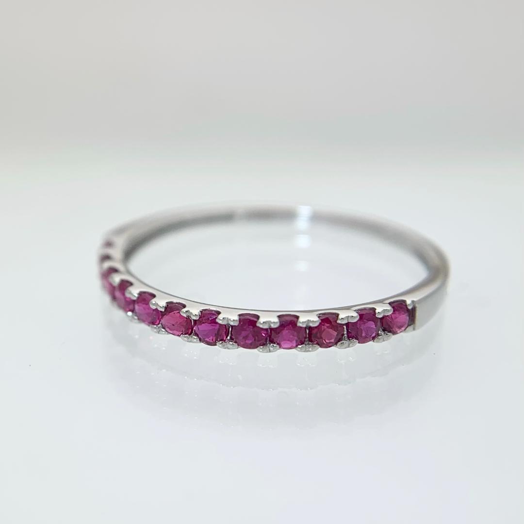 新品 ルビー ハーフエタニティ リング 0.34ct Pt950