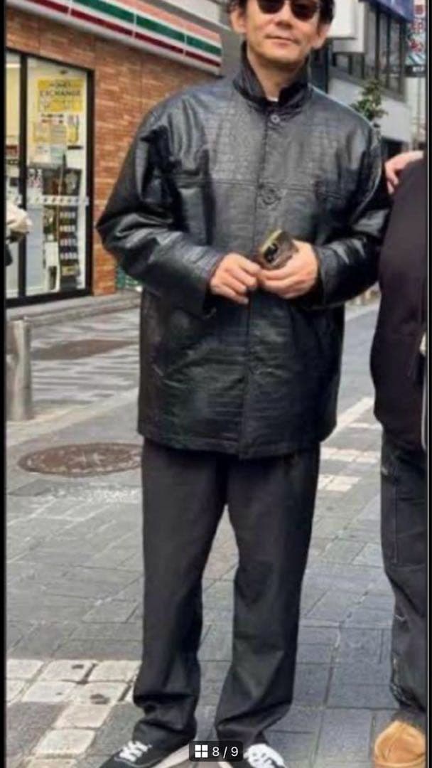 野村訓市氏着用 名作OLD GAP ブラックレザーカーコート Lサイズ - メルカリ