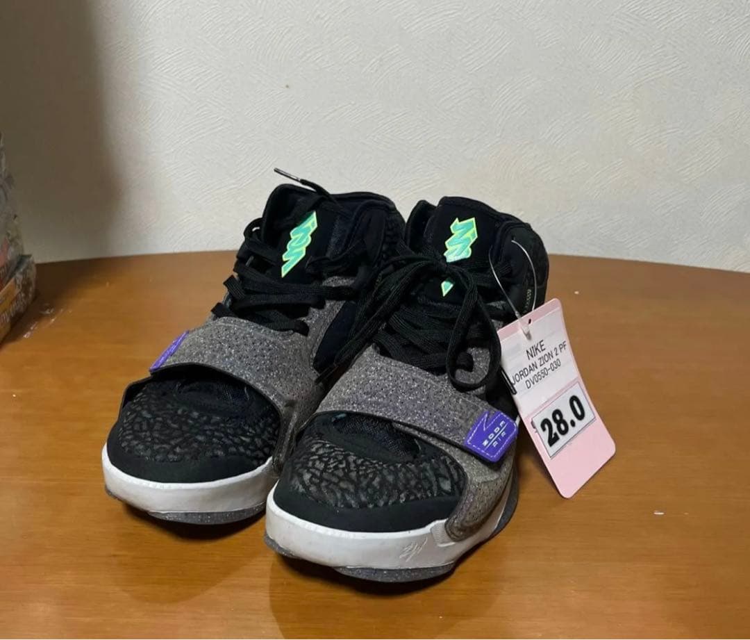 美品NIKE JORDAN ZION 2 PF DV0550-030 28.0㎝ JORDAN BRAND JORDAN ZION 2 PF BLACK/LIGHT MENTA-BLACK-PHOTON DUST