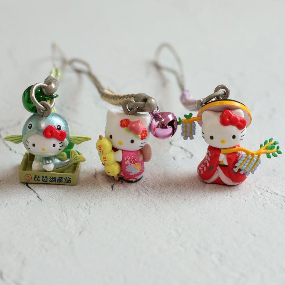 激レア・廃盤】ご当地キティ 根付け 3点セット（2002年〜2005年製