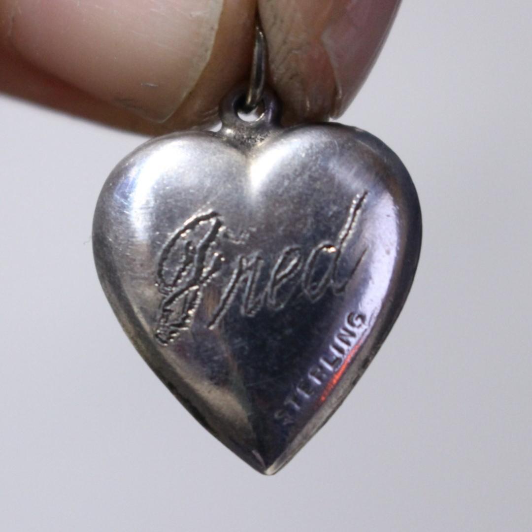 40s スウィートハートジュエリー 波 スクロール アールデコ NAVY 古着