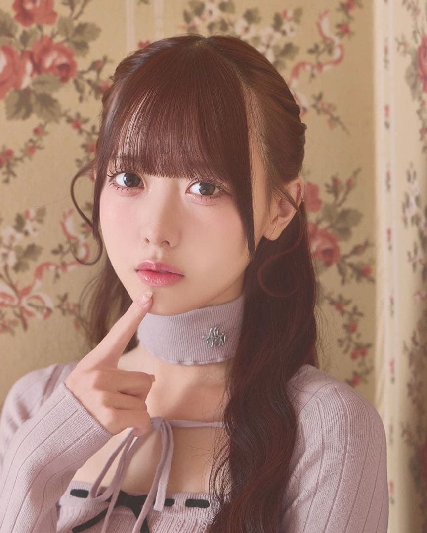 ミシェルマカロン リボンキャミアンサンブルニットトップス ピンク XS