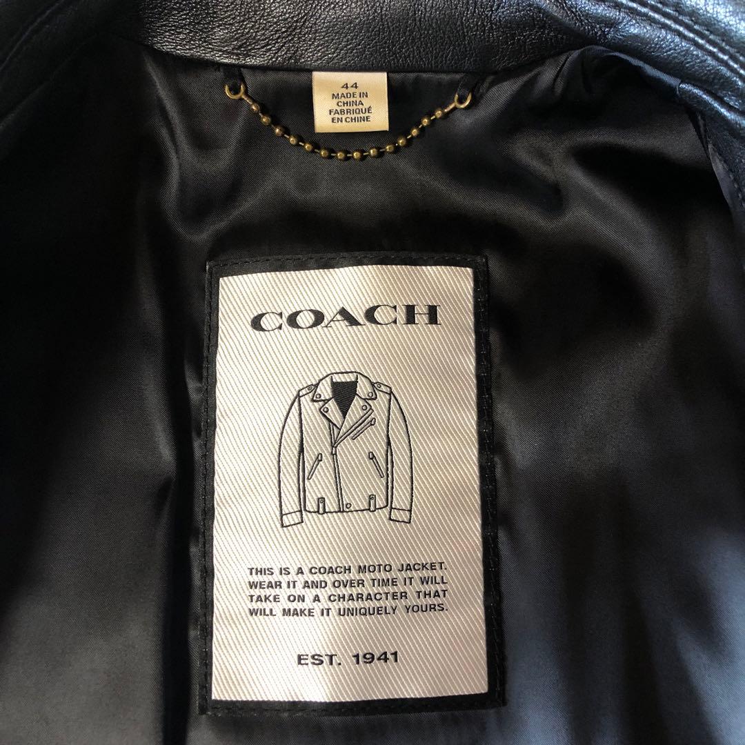 週末限定価格COACH ブラック レザーダブルライダースジャケット 44