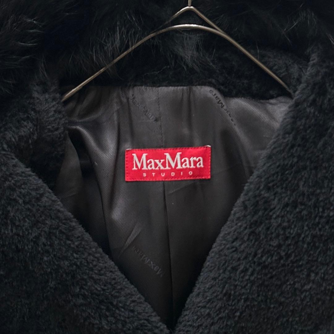 定価25万 極美品 マックスマーラ ロングコート アルパカ ベルト フード