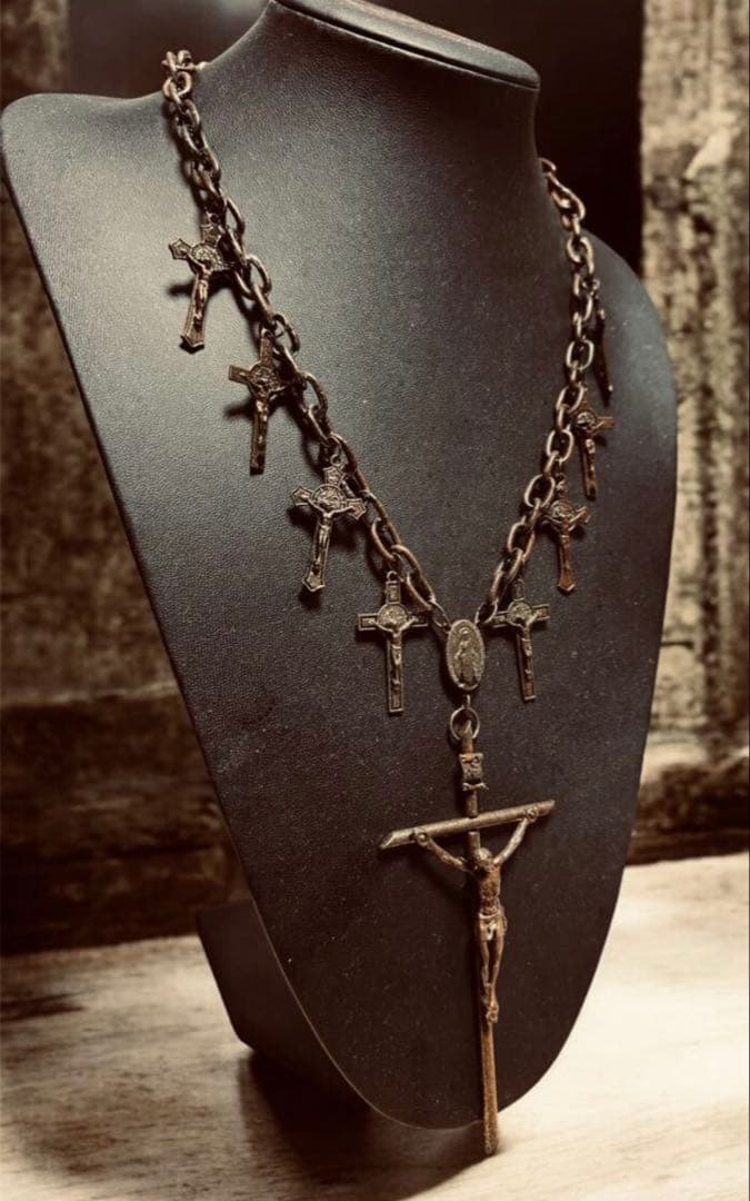 ☆1点物☆ジャンポールゴルチエ☆9クロスカルマアンティークネックレス