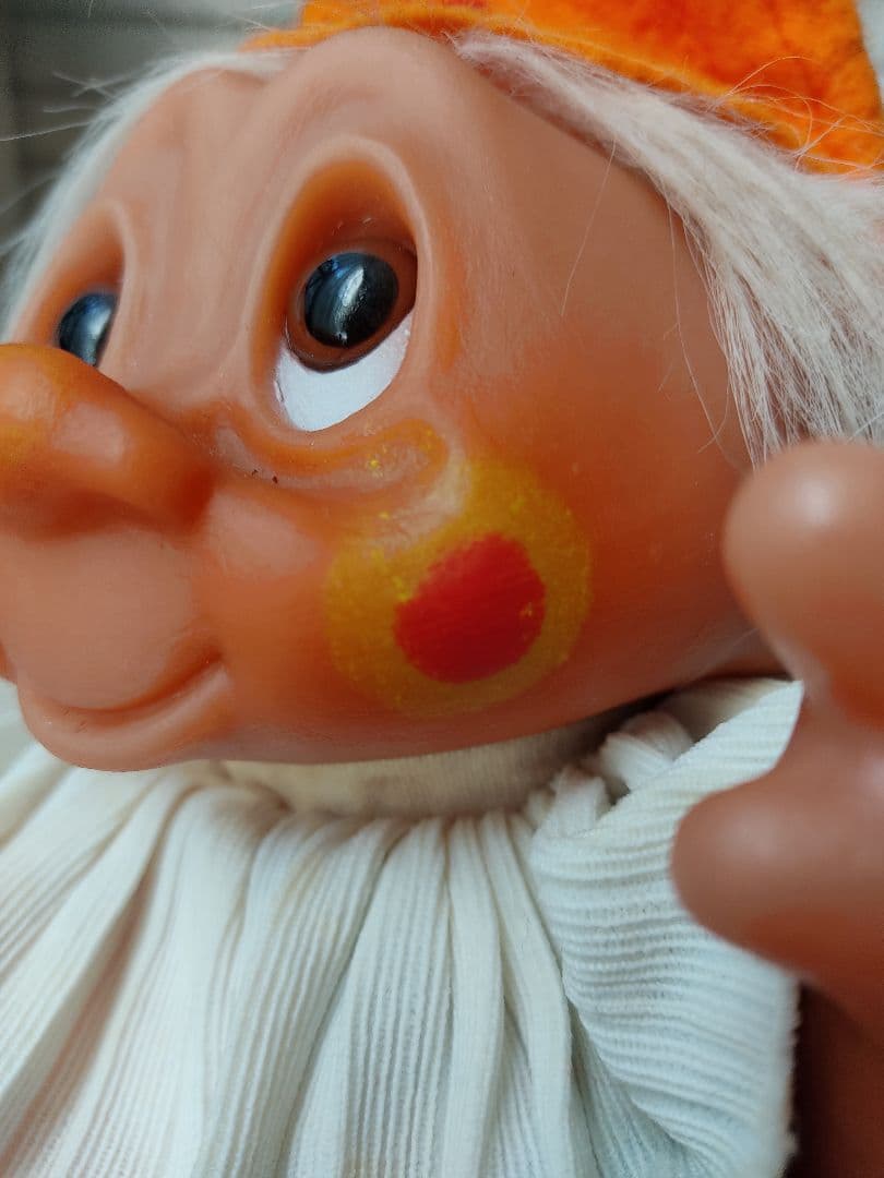 デンマーク　トロール人形　昭和レトロ　 妖精  ぬいぐるみ　小人　ピエロ　　北欧