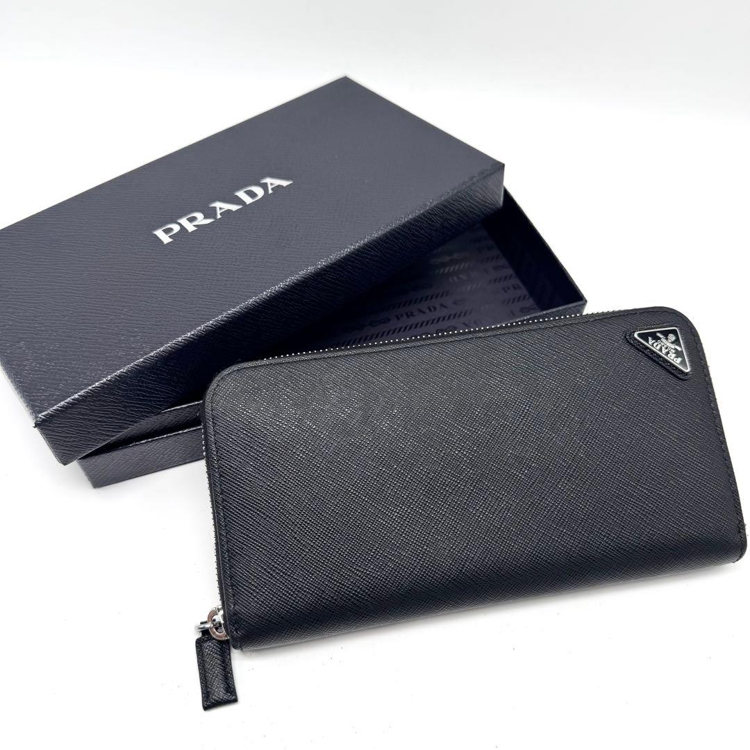 現行・新品同様✨】RFID掲載 プラダ 長財布 サフィアーノレザー 三角