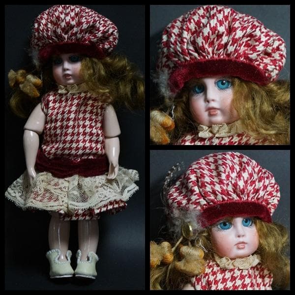 ビスクドール 永田みどり造 オレンジ服の女の子 着せ替え人形 玩具