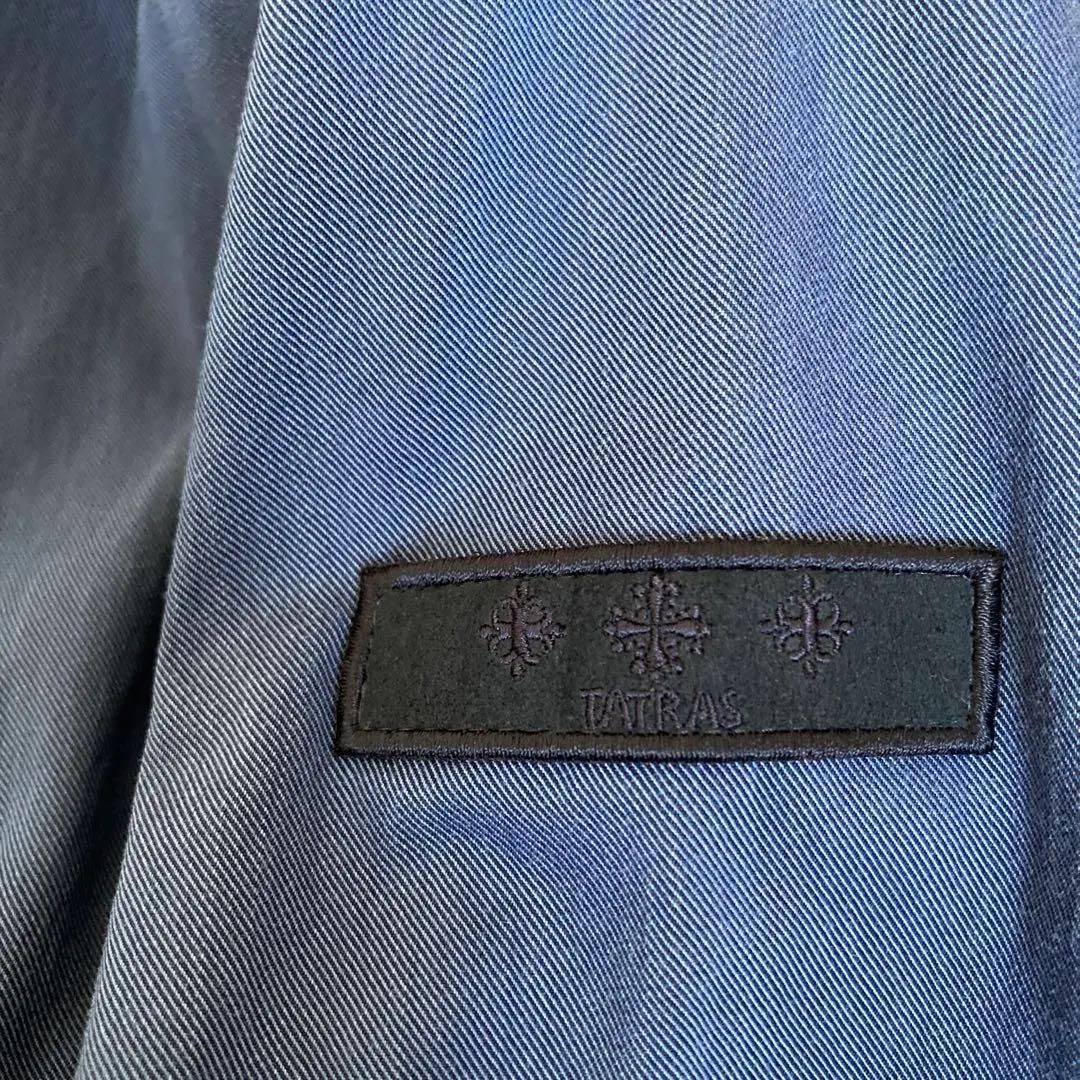 美品】TATRAS ネイビーダブルブレスト トレンチコート - メルカリ