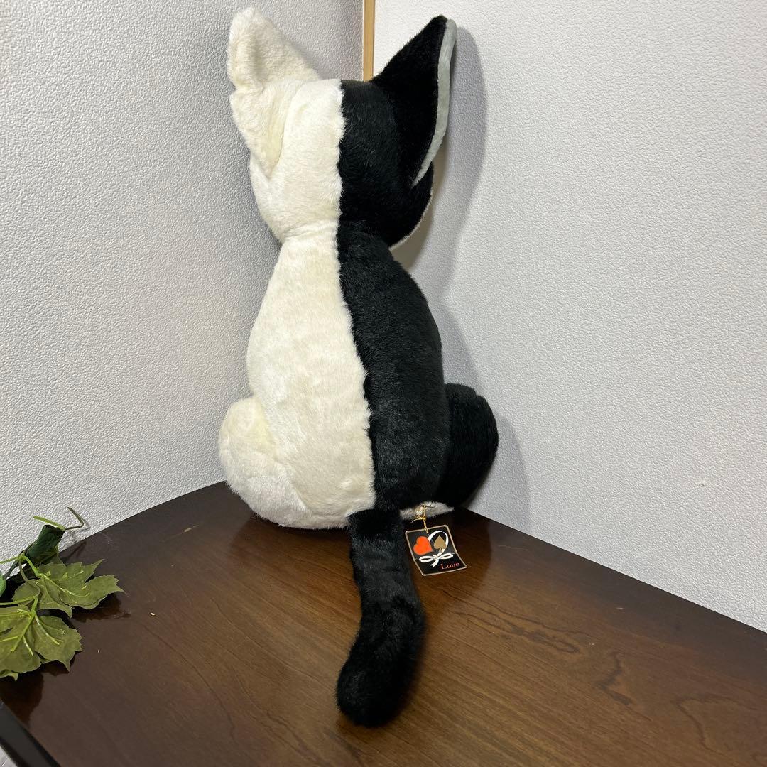 希少　可愛い白黒ねこ 大きなぬいぐるみ 昭和レトロ MITHUI TOY