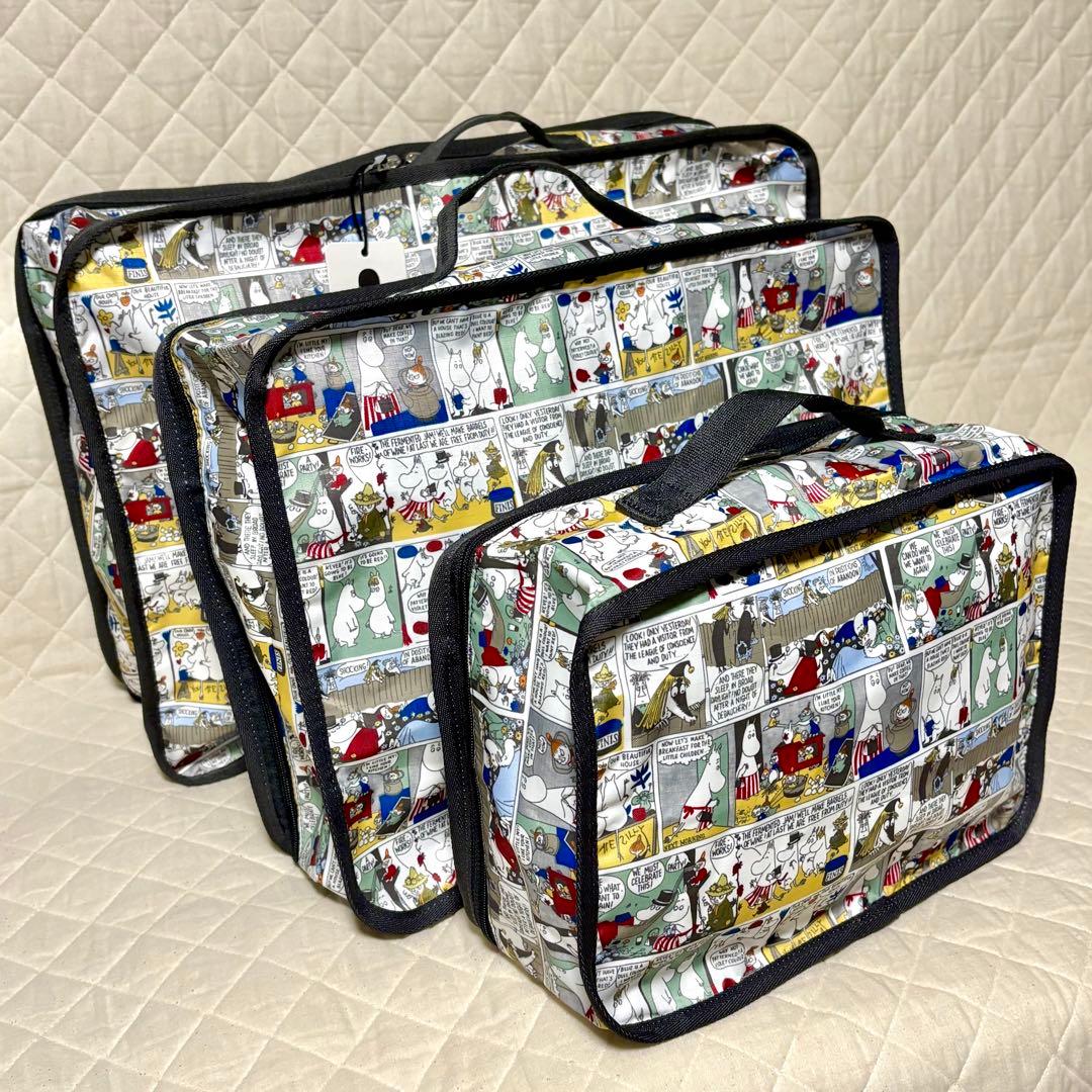 レスポートサック　ムーミンコミックトラベルポーチ 3点セット　パッキング トラベルポーチ 3点セット キャラクター 圧縮 旅行ポーチ 仕分け 衣類