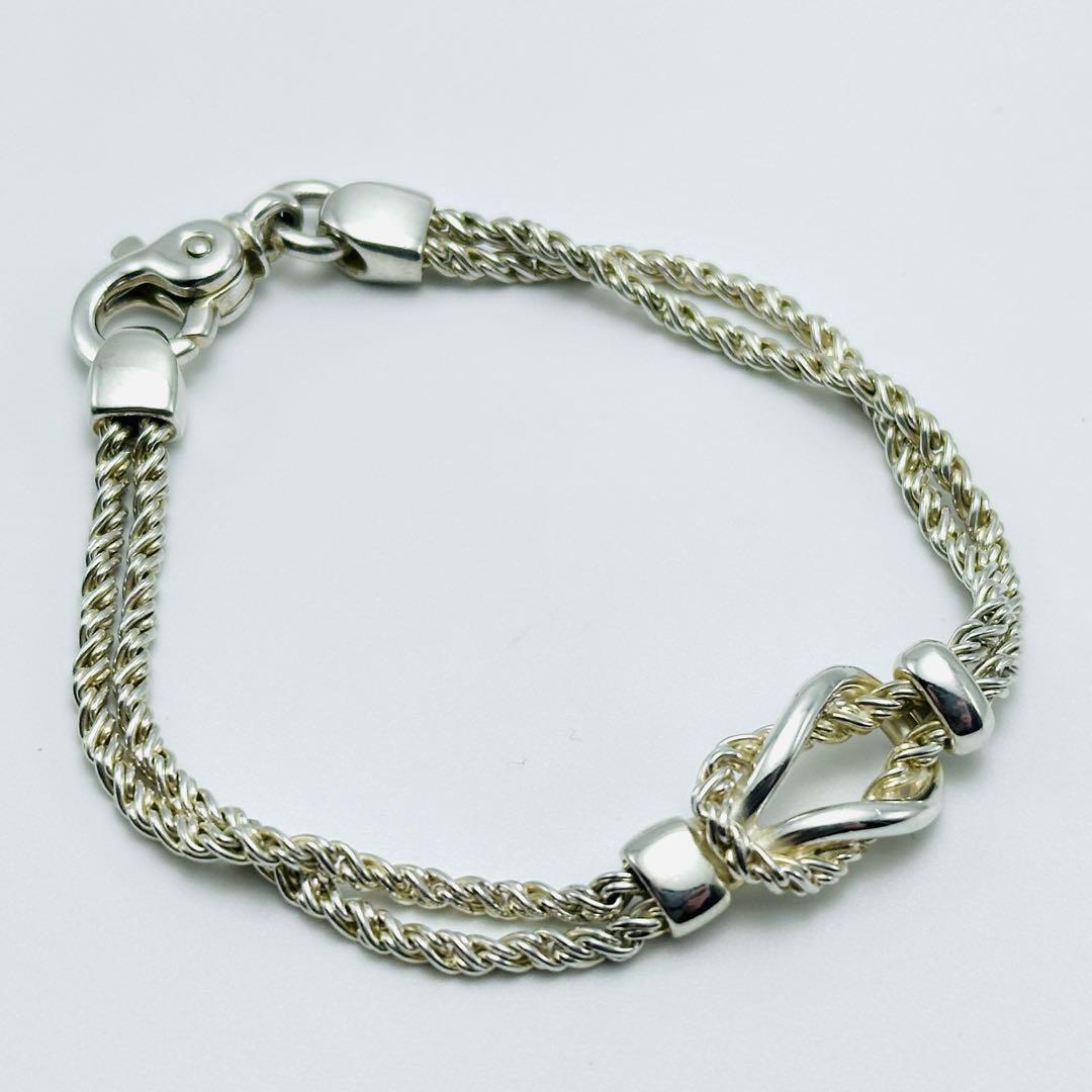 Tiffany ダブルロープ センターノット ブレスレット シルバー Ag925