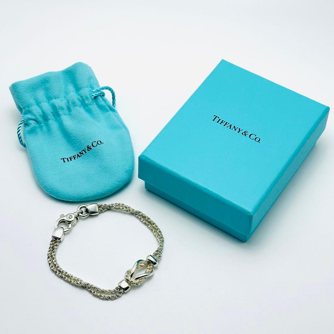 Tiffany ダブルロープ センターノット ブレスレット シルバー Ag925