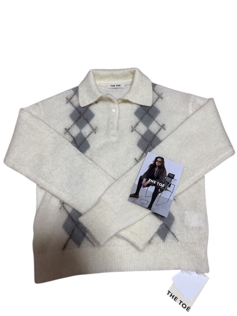 即発送】THE TOE Marien Argyle Knit ホワイト S - メルカリ