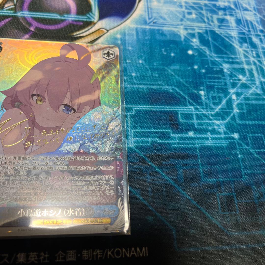 ヴァイス シュヴァルツ ブルーアーカイブ 小鳥遊ホシノ 水着 SP サイン