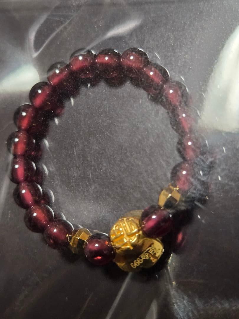 ピカピカ24金の花と天然石？のリング 金部分は鑑定済、純金保証します