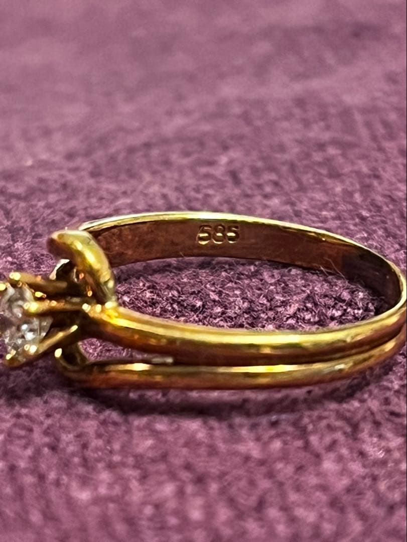 凉*）様 ダイヤリング 585刻印 2.2g 鑑定業者鑑定済み