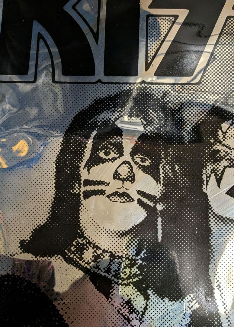 KISS 1977年 激レア アルミ蒸着ポリエステルフィルム ポスター 美品