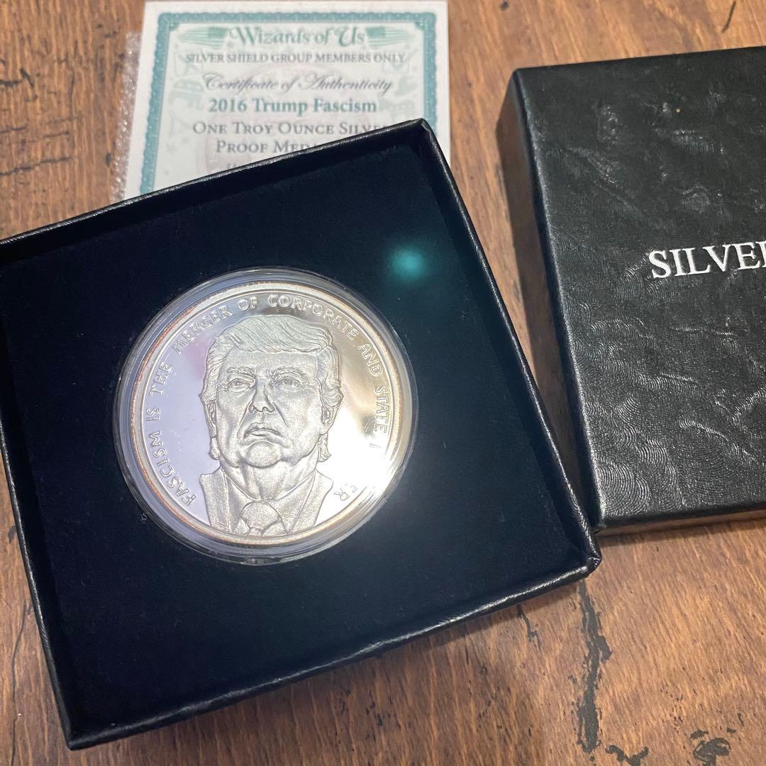 希少☆2016 シルバーシールド トランプ ファシズム 銀貨 1oz COA付