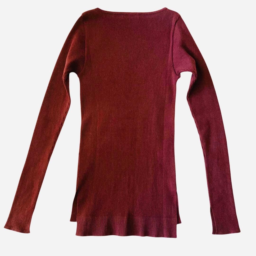 美品】ロンハーマン オーラリー バーガンディ ギザボート リブ ニット