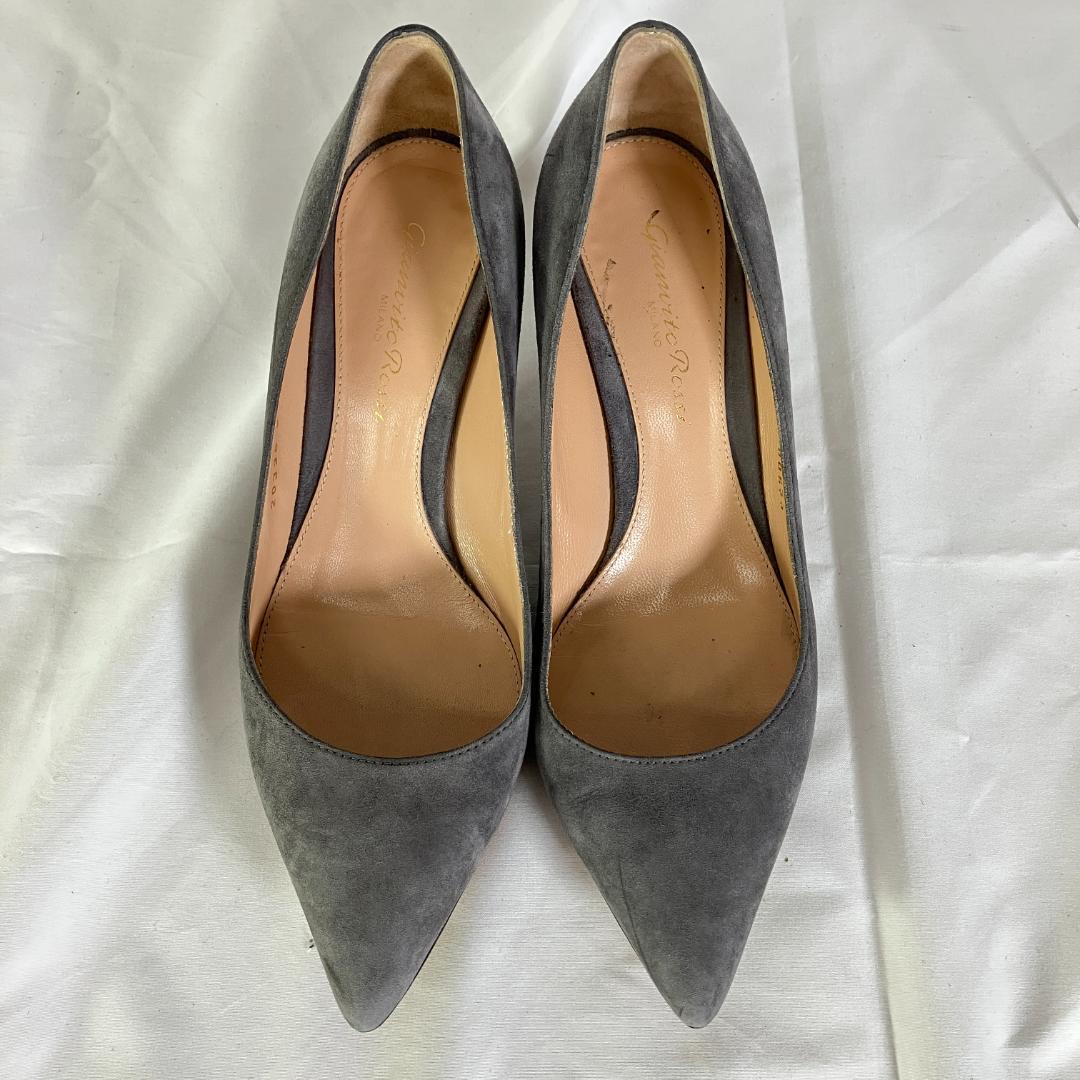 ジャンヴィトロッシ スエード ポインテッドトゥ パンプス グレー　22.5cm