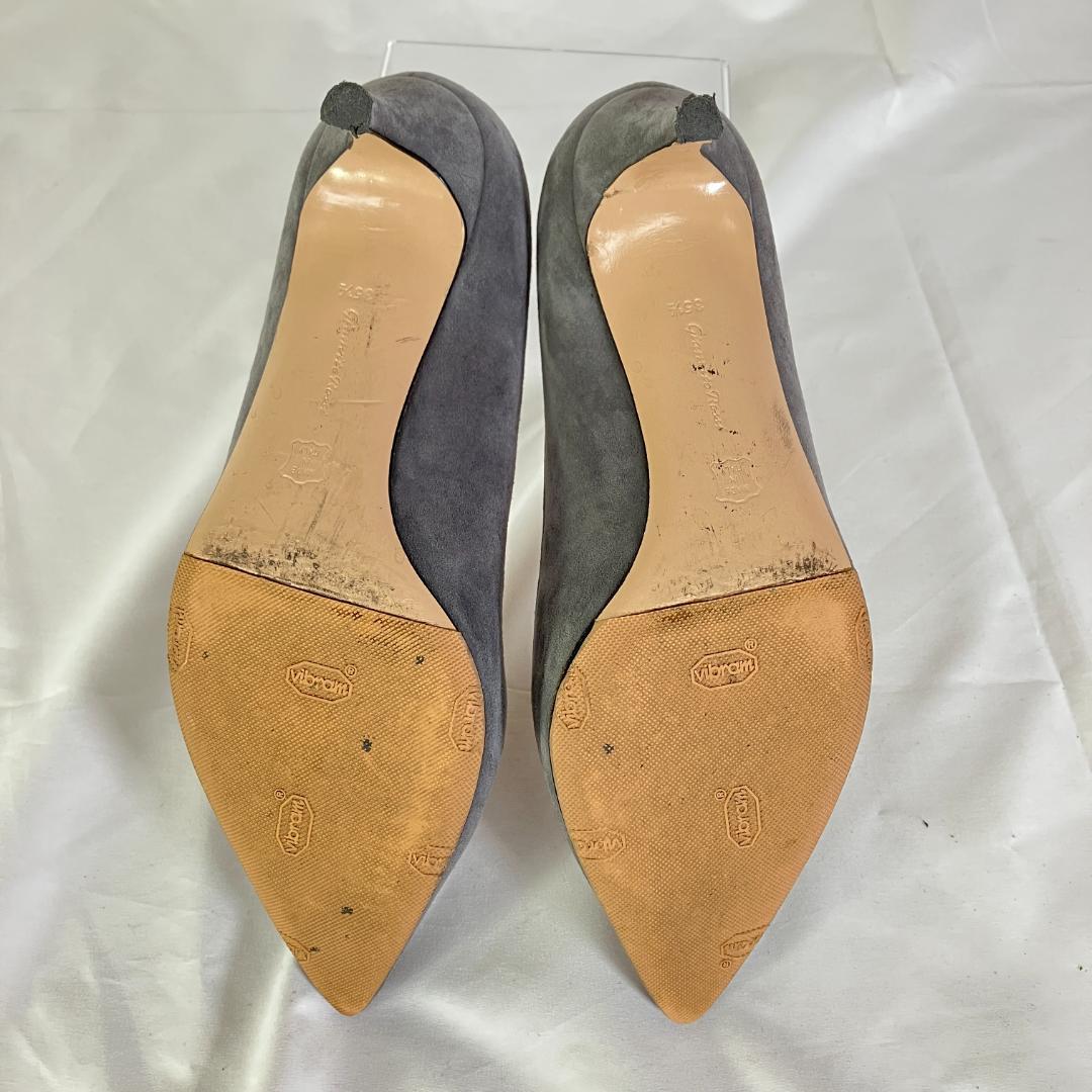 ジャンヴィトロッシ スエード ポインテッドトゥ パンプス グレー　22.5cm