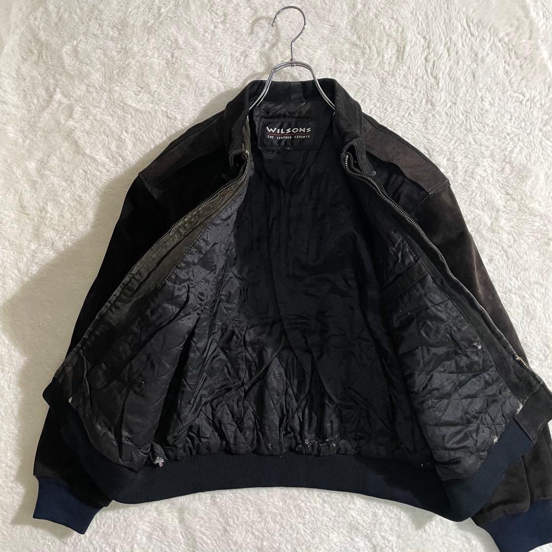 スエード レザージャケット 豚革 L ボンバージャケット ブルゾン