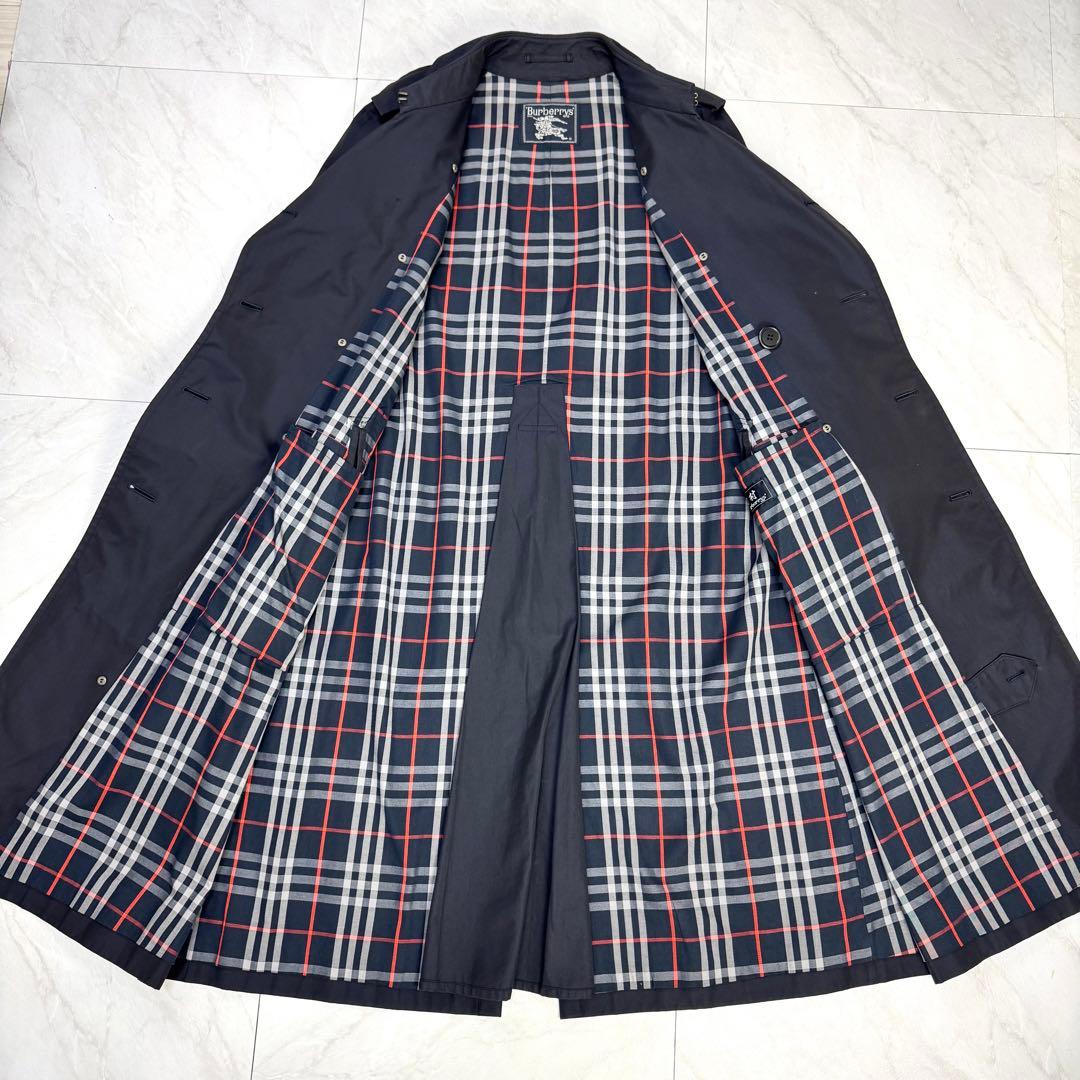 バーバリー トレンチコート ダブル ベルト ネイビー ノバチェック 175