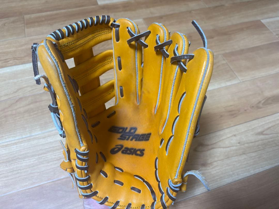 ASICS ゴールドステージ 軟式グローブ イエロー - メルカリ