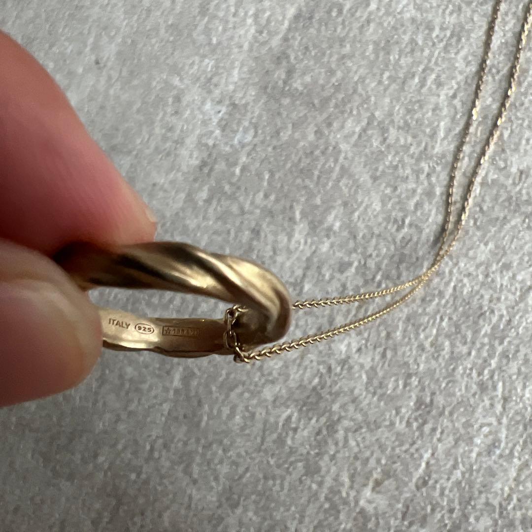 Maison Margiela ゴールド ツイスト ペンダント リングネックレス